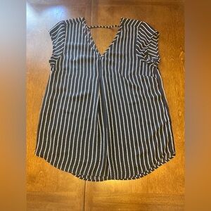 Halogen Striped V-Neck Blouse